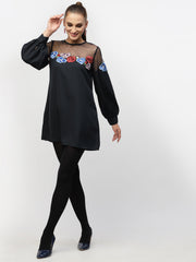 Navy Blue Embroidered Tunic