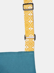 Kitchen Queen Teal Cotton Printed Apron