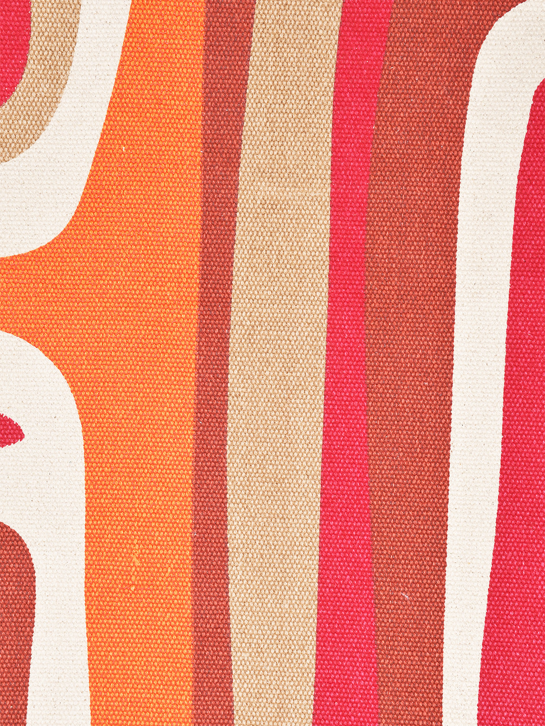 Hurly-Burly Rusty Red 4'x5.5' Printed Cotton Carpet
