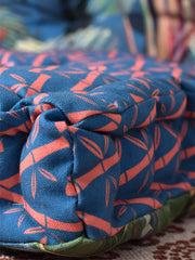 Savana Leaves Printed Matlas Floor Cushion