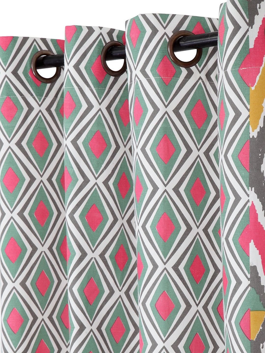Set of 2 Long Door Urban Abstract Curtain