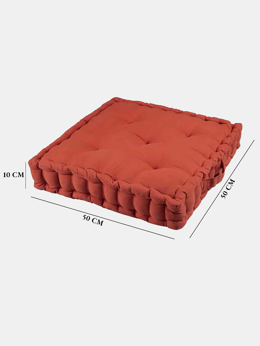 Set of 2 Red & Black Cotton Matlas Floor Cushion