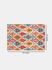 Ecletic Ikat Printed "4x5.5 ft." Cotton Carpet