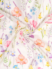 Set Of 2 Floral Garden Digitally Printed 7Ft. Curtain Sheer