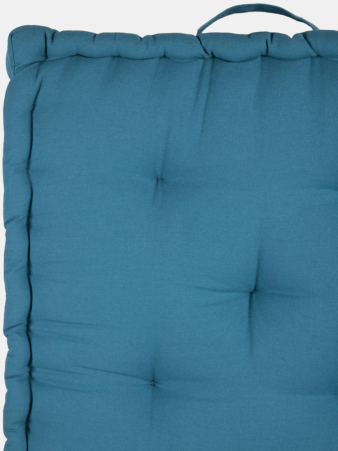 Set of 2 Peacock Blue & Light Grey Matlas Floor Cushion