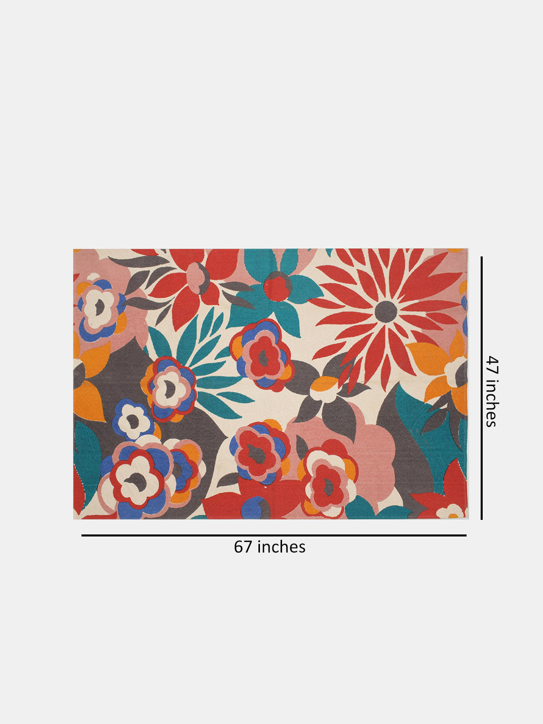 Floral Printed "4x5.5 ft." Cotton Carpet