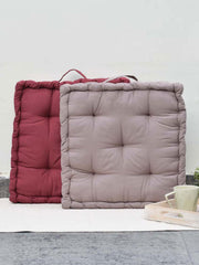 Set of 2 Maroon & Grey Matlas Floor Cushion