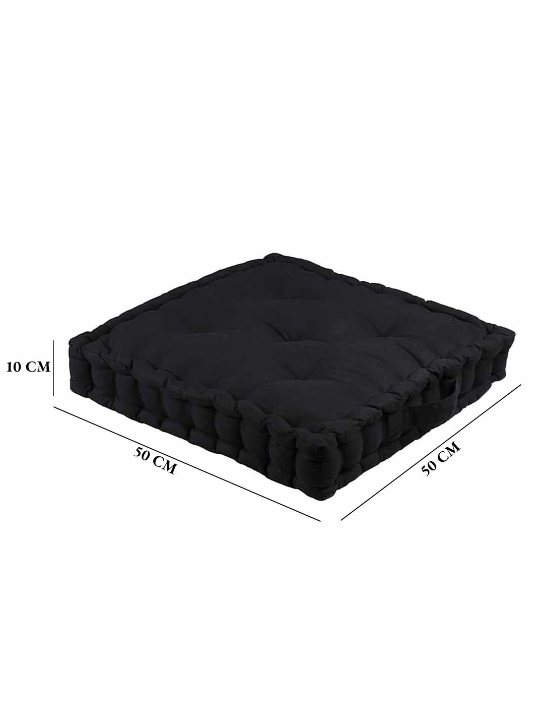Set of 2 Red & Black Cotton Matlas Floor Cushion