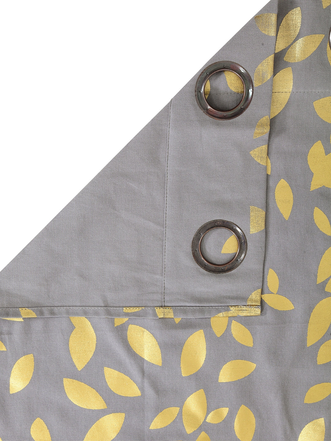 Set of 2 Long Door Gold Leaf Curtain
