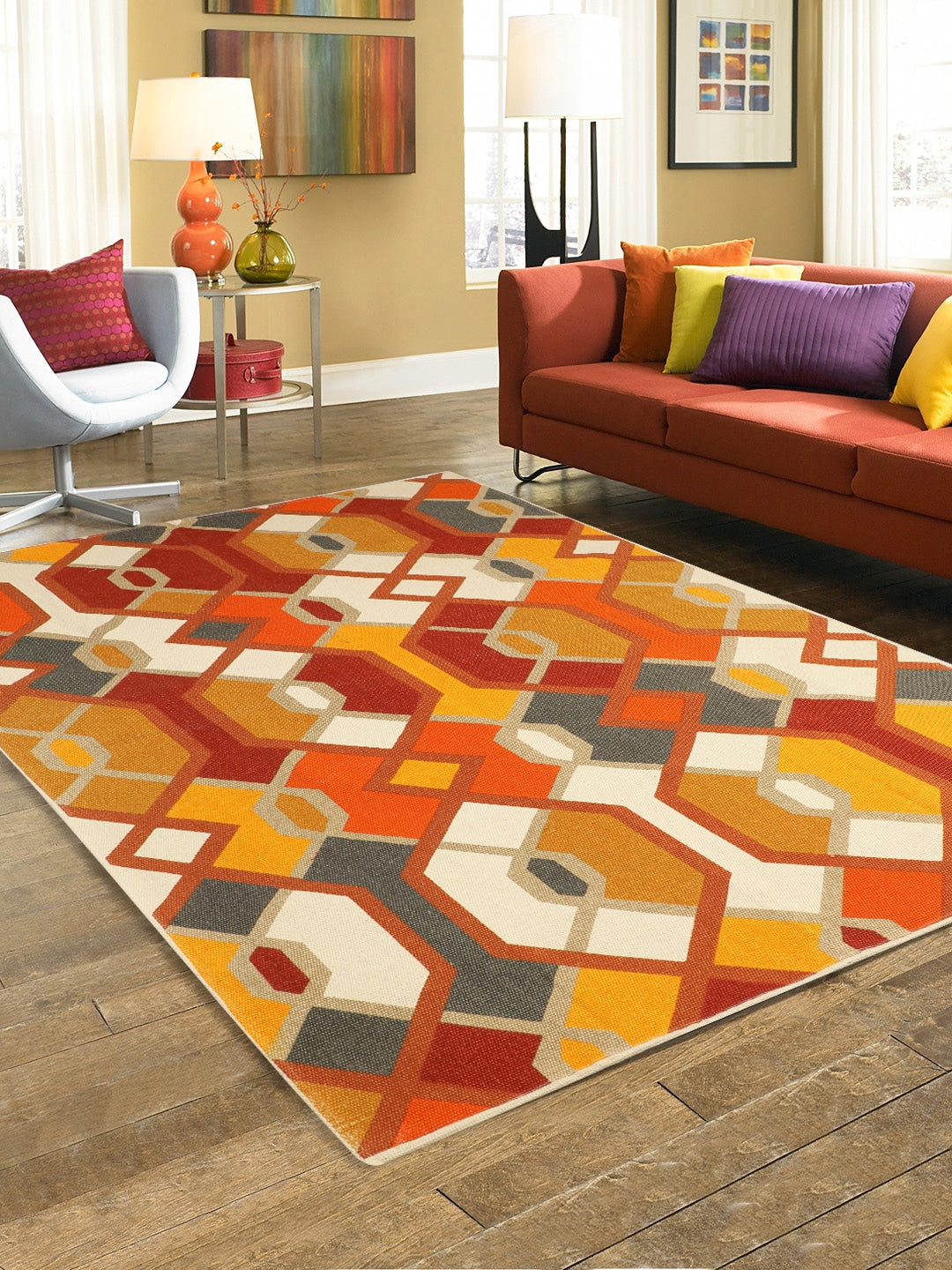 Jharokha "4x5.5" Printed Cotton Carpet
