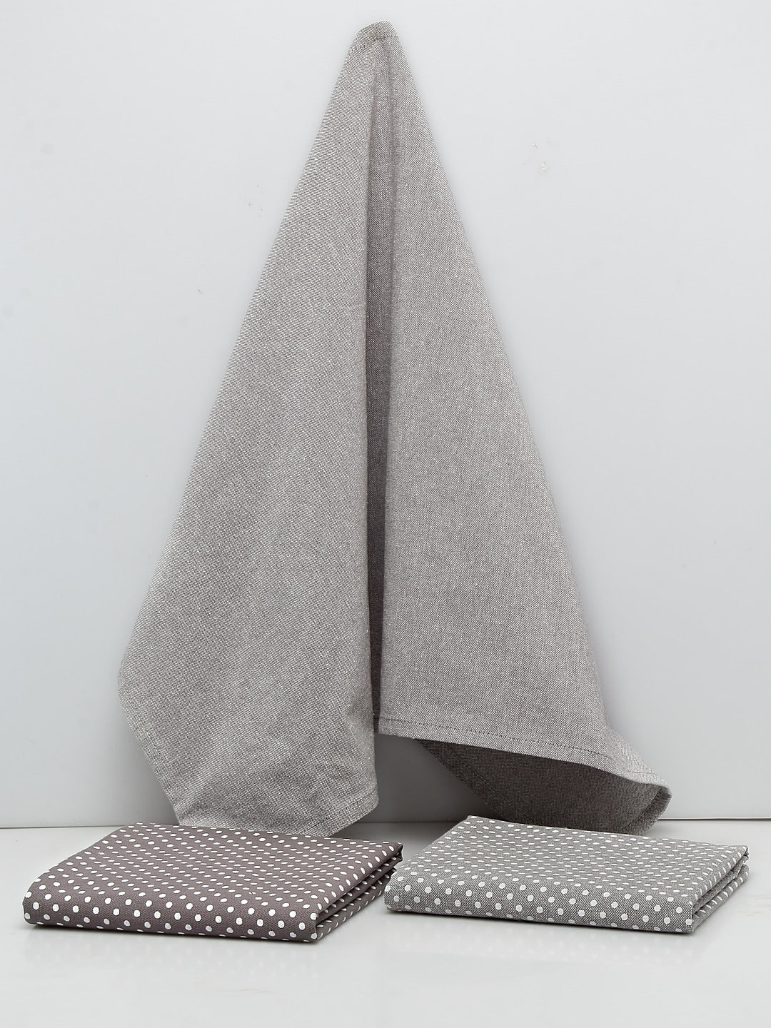 Set Of 3 Chambray Embroidered & Printed Kitchen Towel