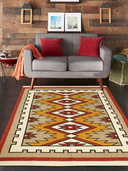 Kilim Printed "4x5.5" ft. Cotton Carpet