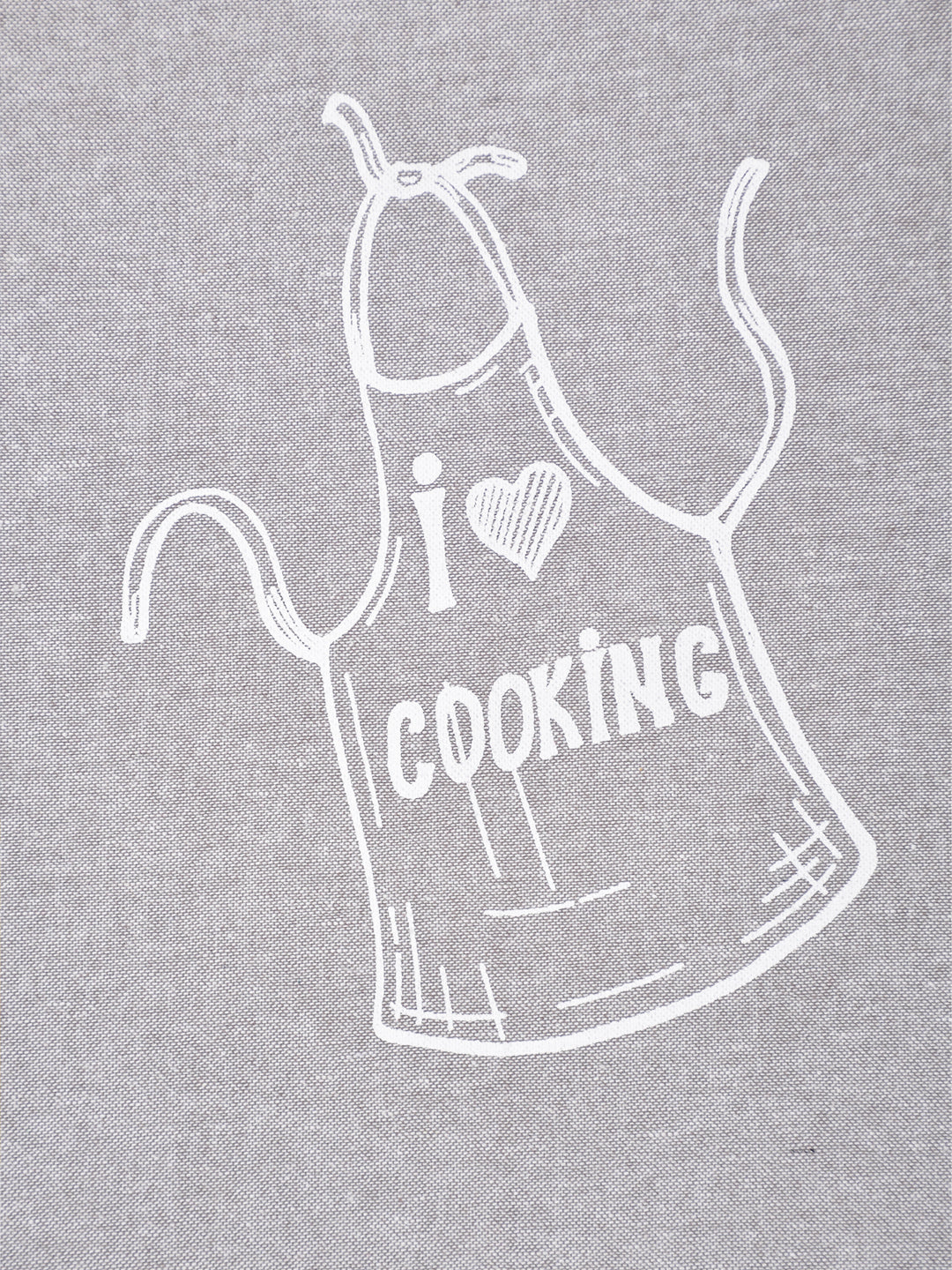 Cookbook Grey Cotton Printed Apron