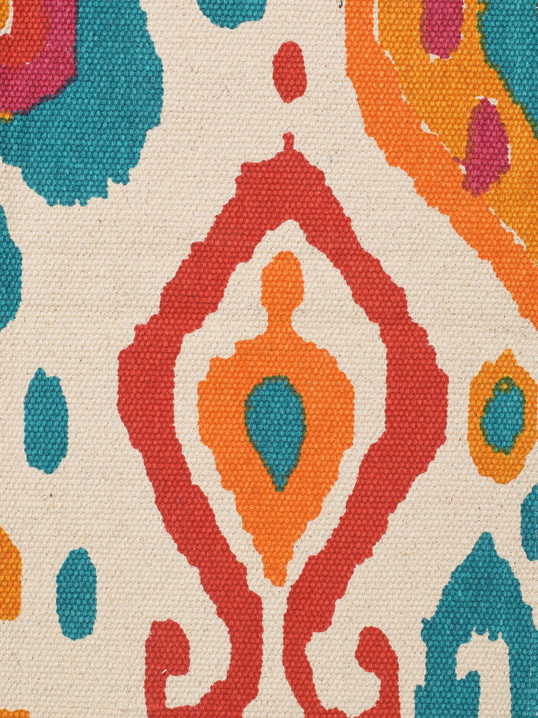 Ecletic Ikat Printed "4x5.5 ft." Cotton Carpet
