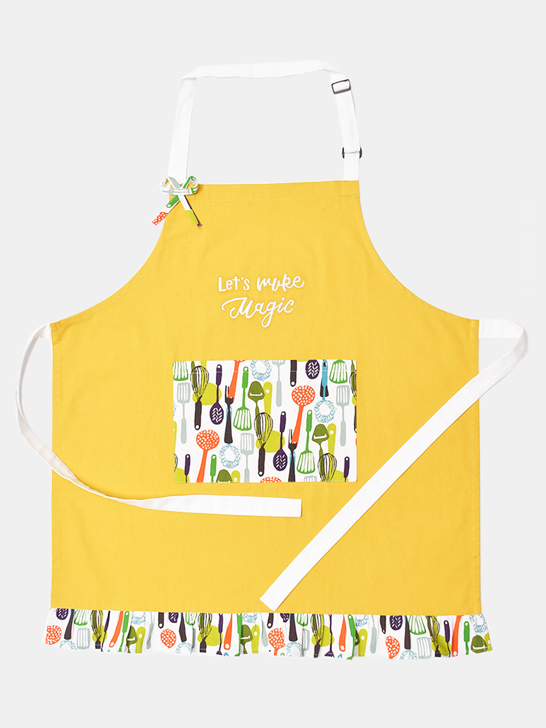 Let's Make Magic Yellow Printed Apron