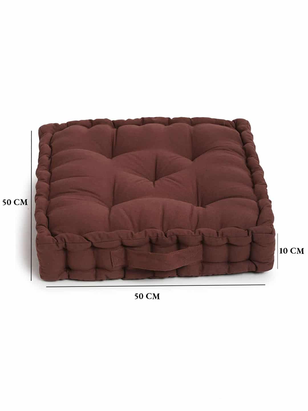 Set of 2 Brown & Beige Matlas Floor Cushion