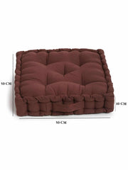 Set of 2 Brown & Beige Matlas Floor Cushion