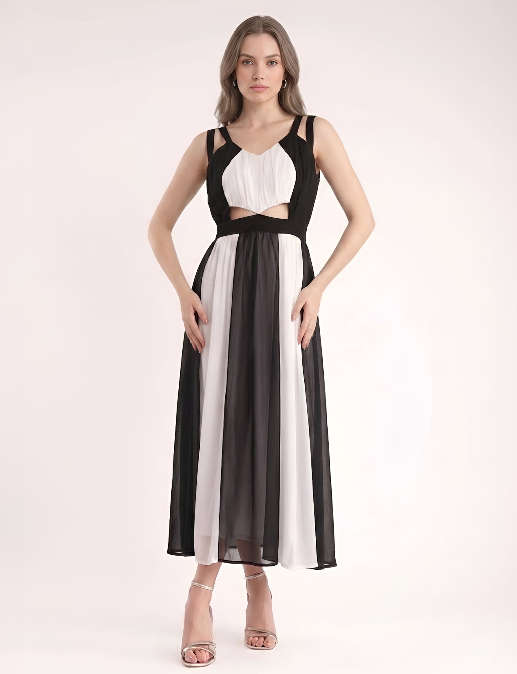 Black And White Gown Dress