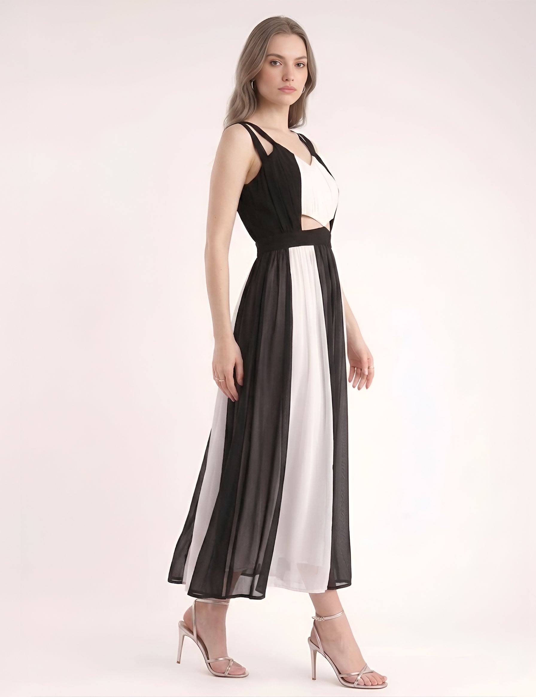 Black And White Gown Dress