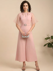 Cut-Out Neckline Peach Jumpsuit