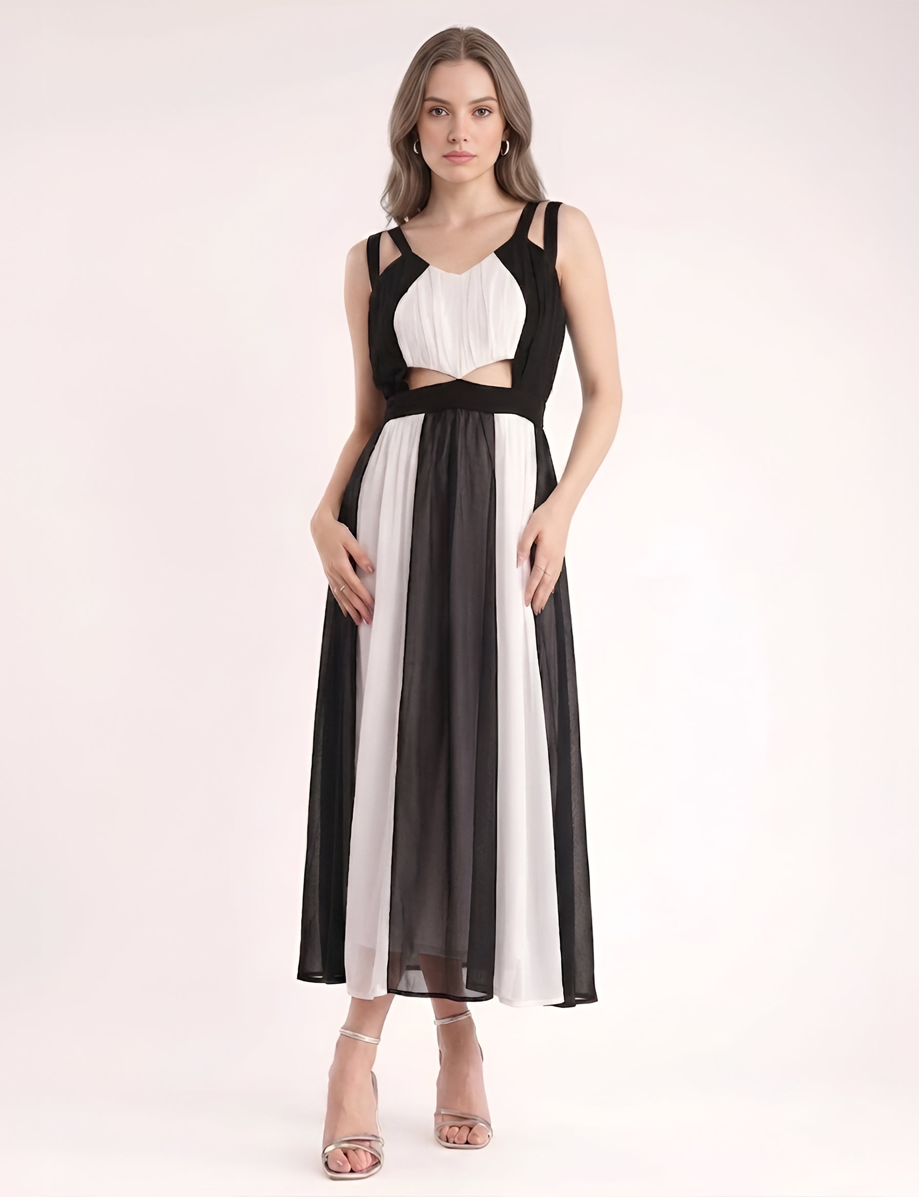 Black And White Gown Dress