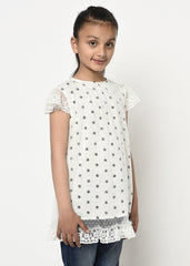 Black & White Dotted Mesh Tunic