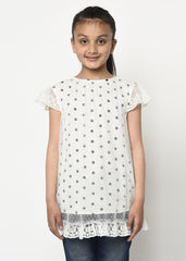 Black & White Dotted Mesh Tunic