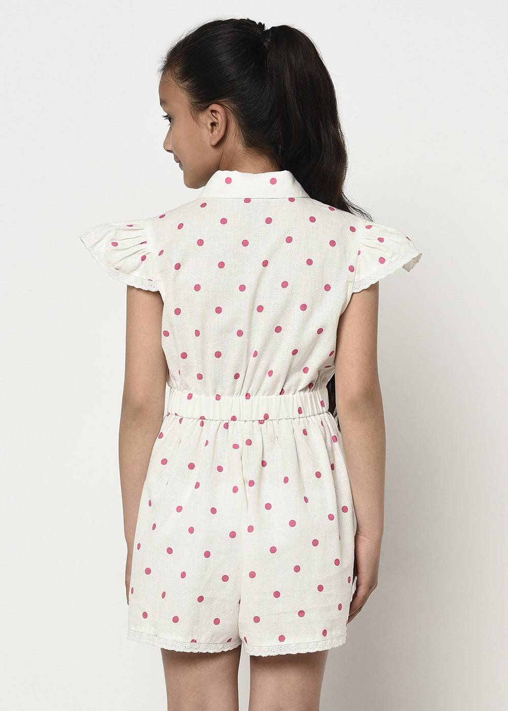 Pink & White Polka Dots Playsuit