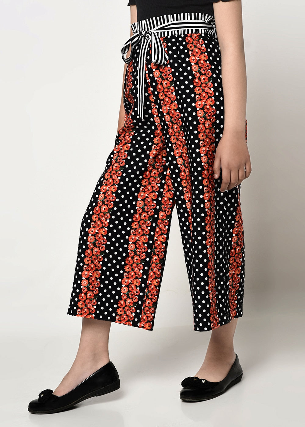 Floral Dots Striper Trouser