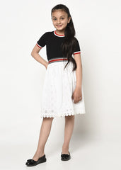 Schiffli Embroidery White Skirt