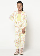 Floral Printed Jacket-Jogger Set