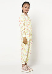 Floral Printed Jacket-Jogger Set