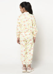 Floral Printed Jacket-Jogger Set
