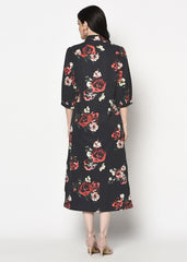 Black Floral Long Tunic
