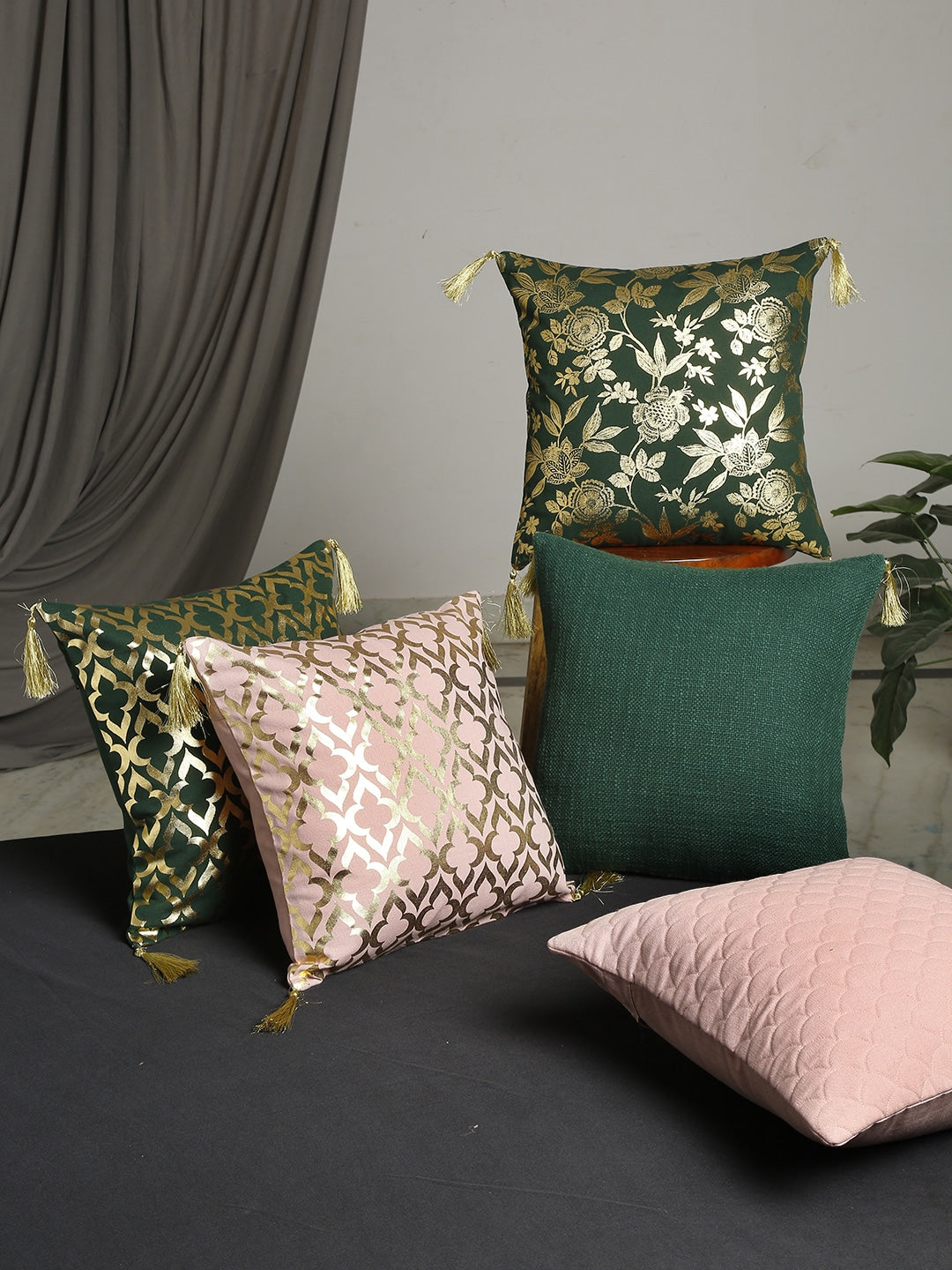 Set of 5 Gleaming Garden 40x40 CM Cushion Cover