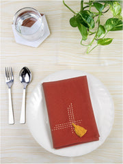 Set of 6 & 8 Frame Tassel Table Napkins