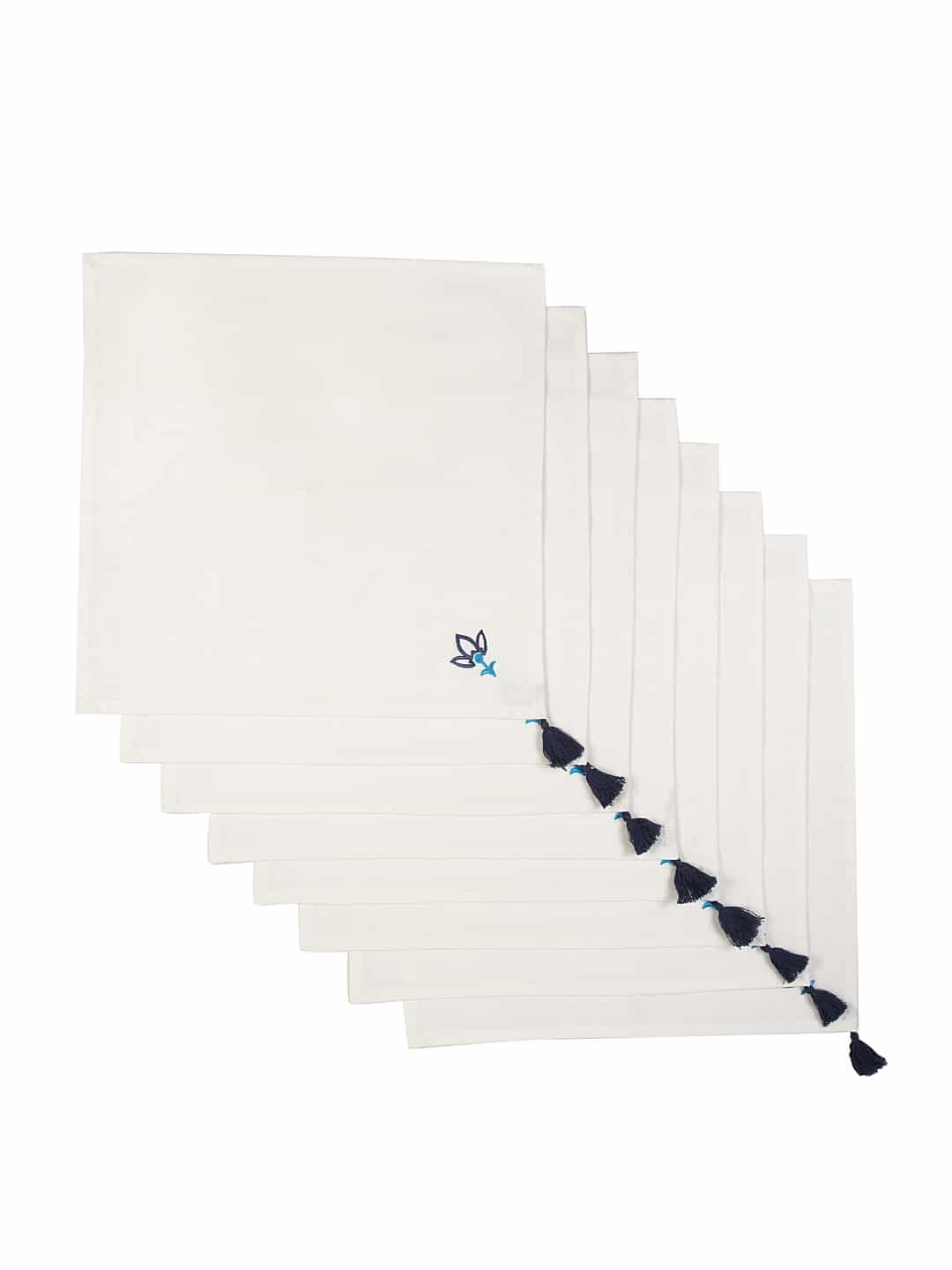 Set of 6 & 8 Blue Lotus Table Napkin