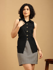 Longline Shirt With Stretchable Skirt