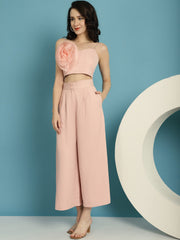 Ruffled Organza Top With Trousers