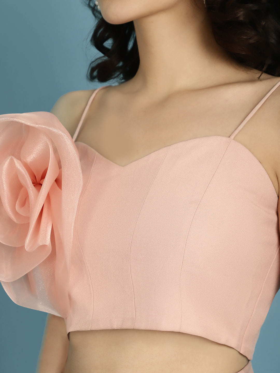 Ruffled Organza Top With Trousers