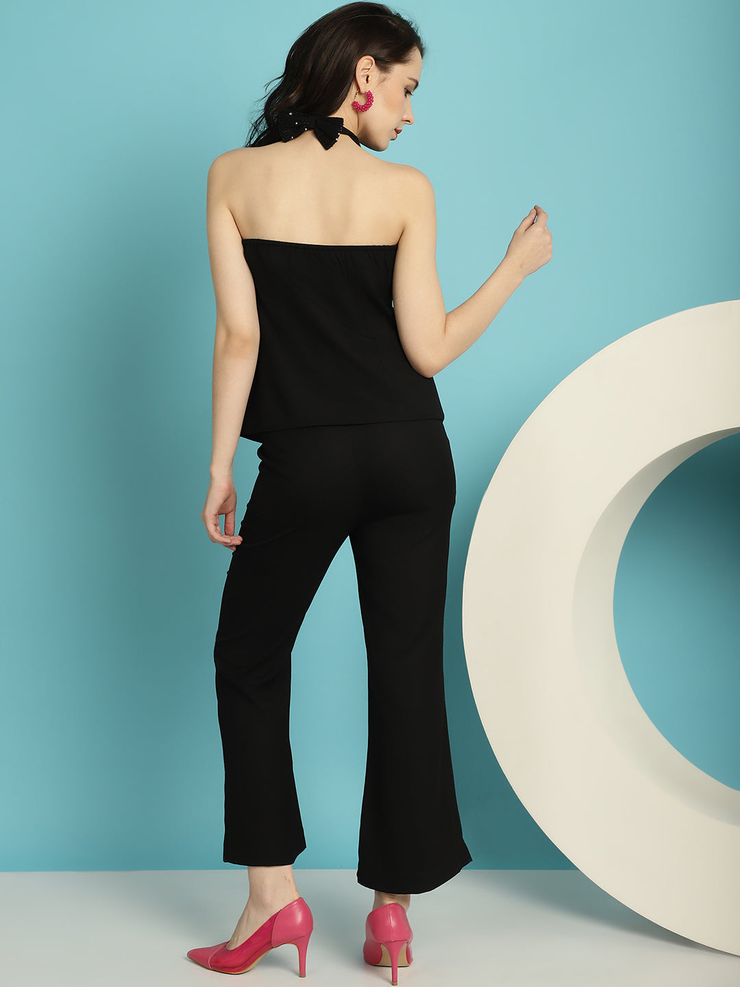 Back Bow With Halter Neck Top & Trouser