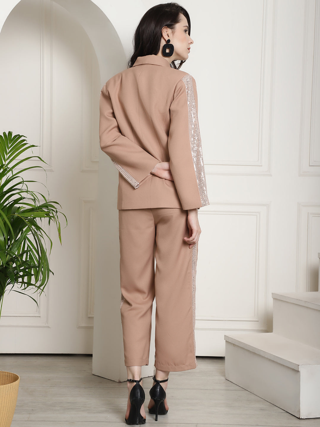 Blazer & Trouser with Sequins Detail