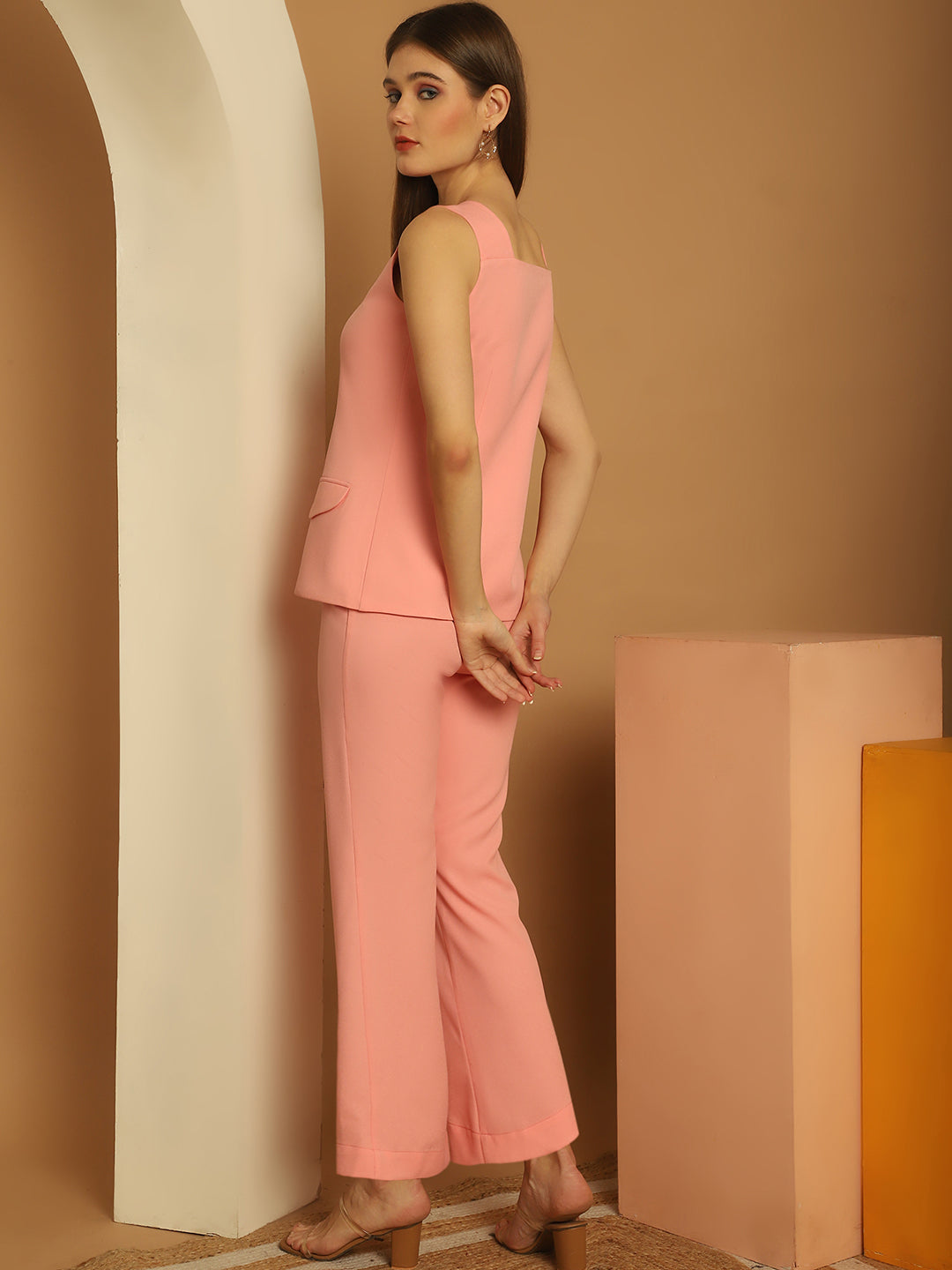 Crystal Button Peach Co-Ord Set