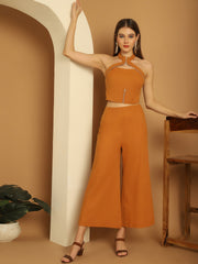 Mustard High Neck Zipper Detail Co-Ord Set