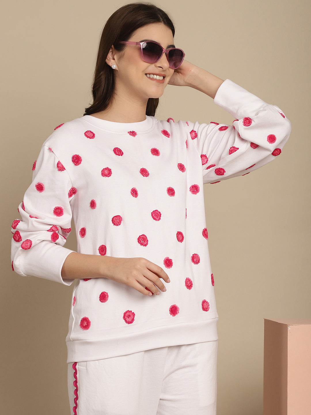 Polka Dots Sweatshirt With Jogger Set
