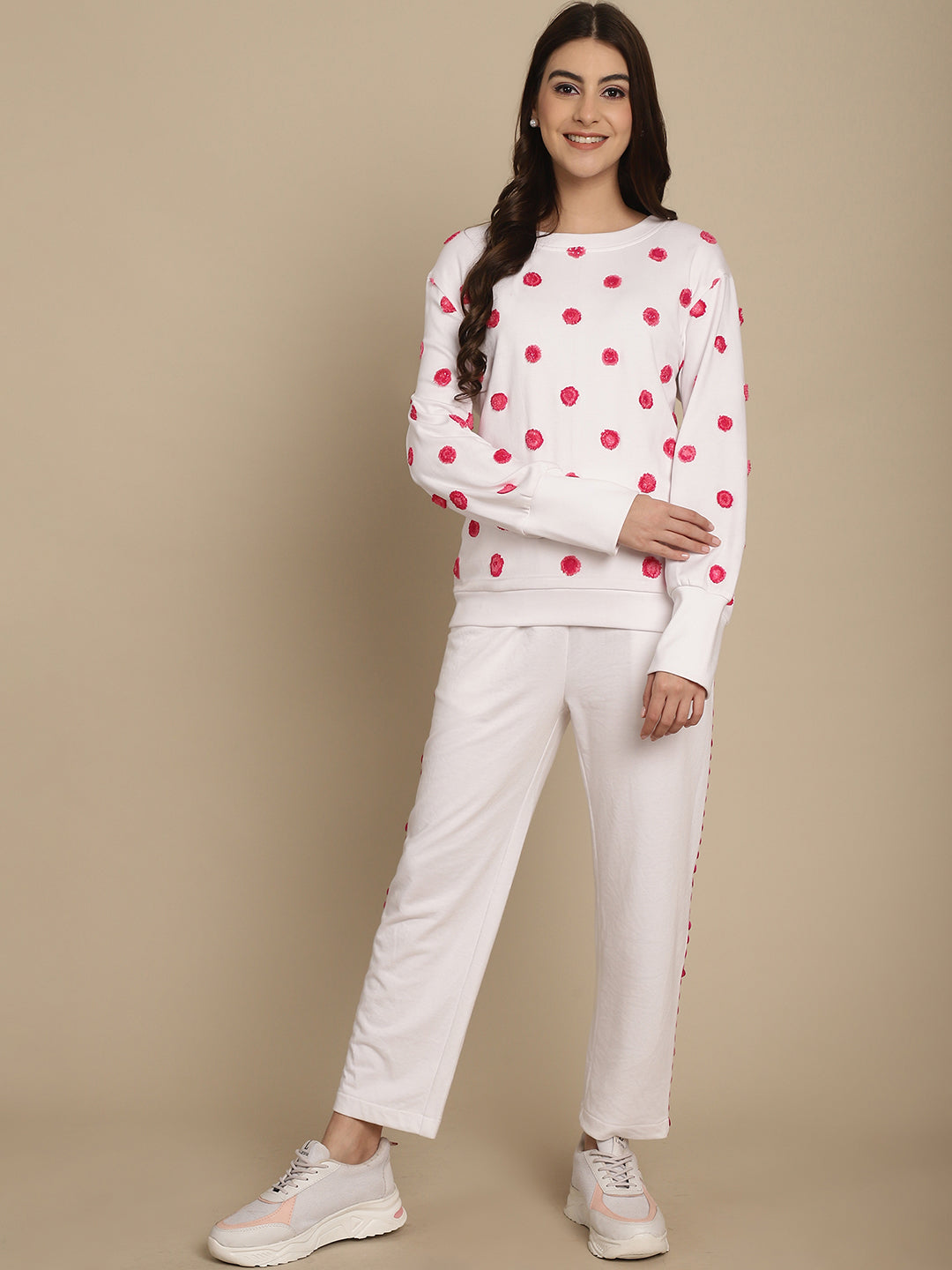 Polka Dots Sweatshirt With Jogger Set