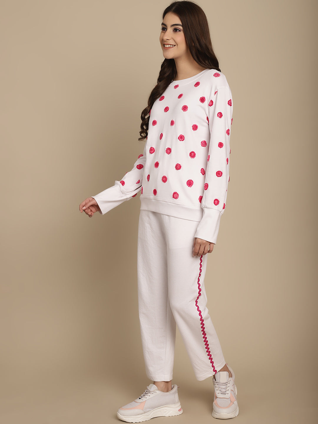Polka Dots Sweatshirt With Jogger Set