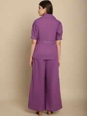Purple Co-Ord Sets With Belt