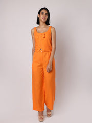 Orange Waist Coat With Bow & Trousers