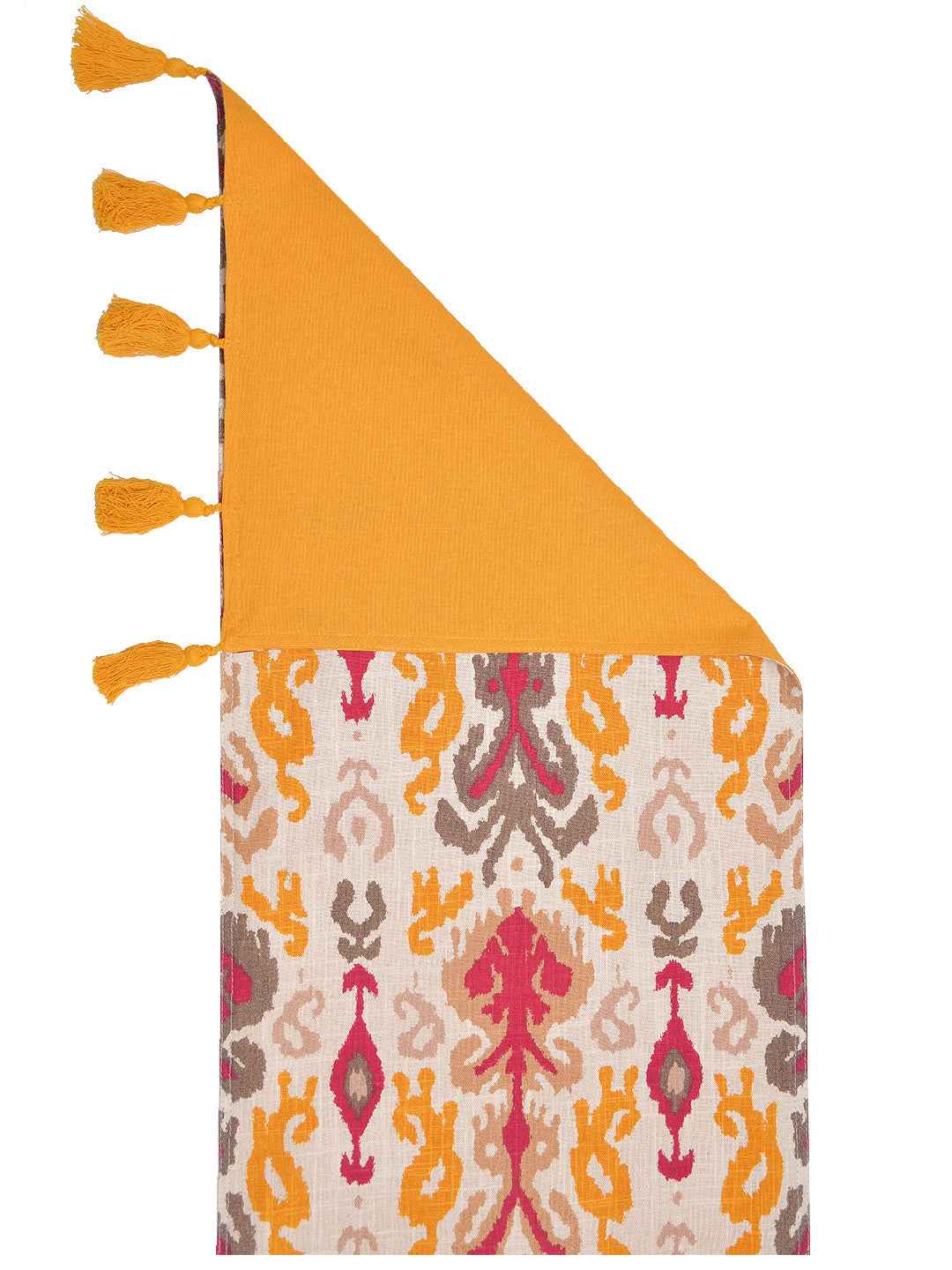 Rangbahar Ikat 100% Cotton Yellow 4/6 Seater Table runner